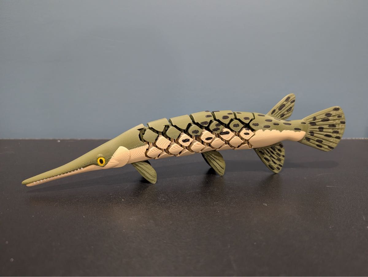 Garpike Action Figure Ancient Fish Model Length 23 cm