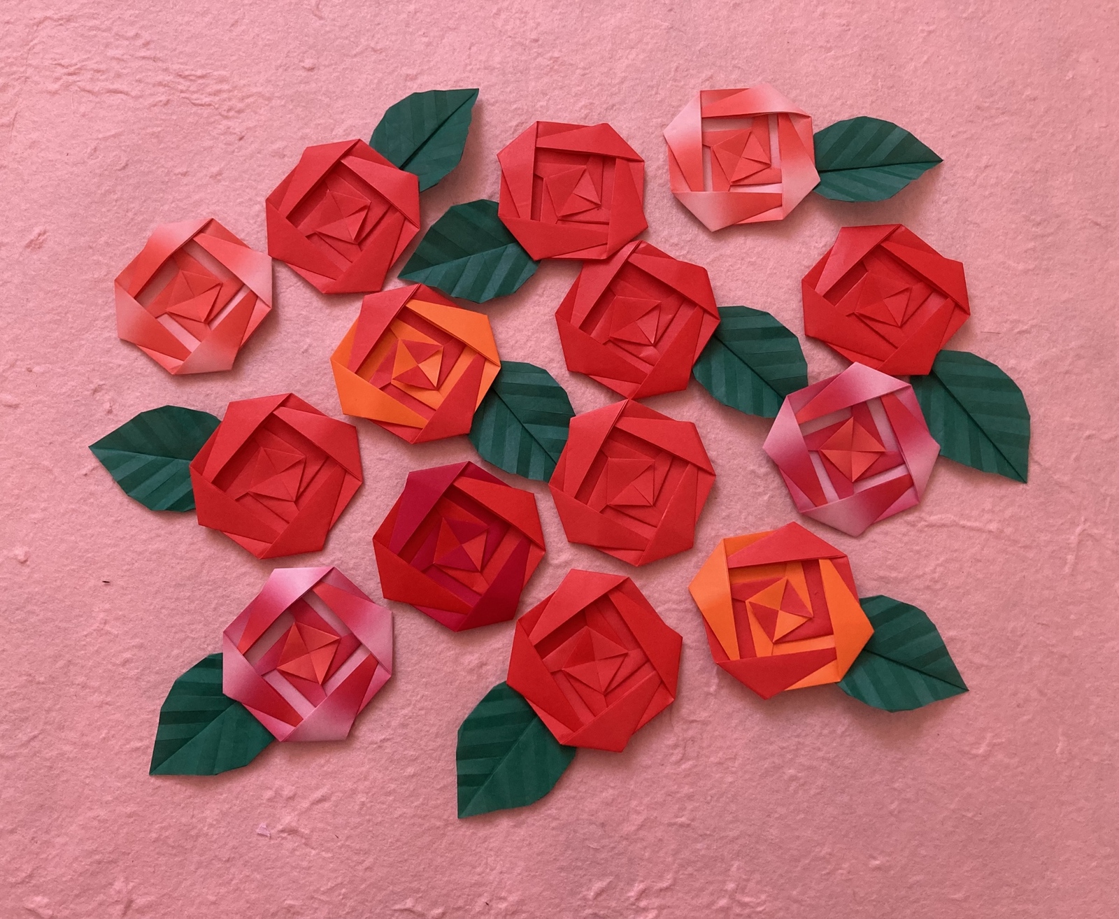 折纸玫瑰 * 红色15科
