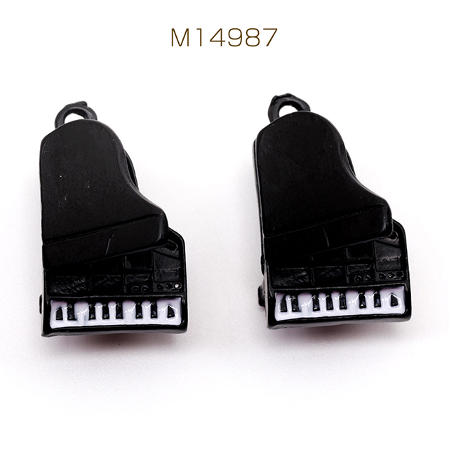 M14987 6个 金属吊饰 合金材质 钢琴 乐器 打击乐器 音乐 金属吊饰 约13×22毫米 3 x(2个)
