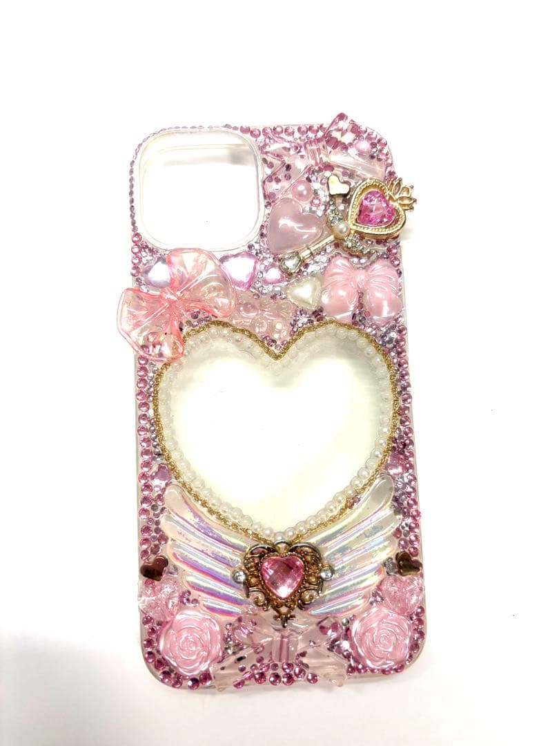 iPhone 14 手工制作粉色闪钻款