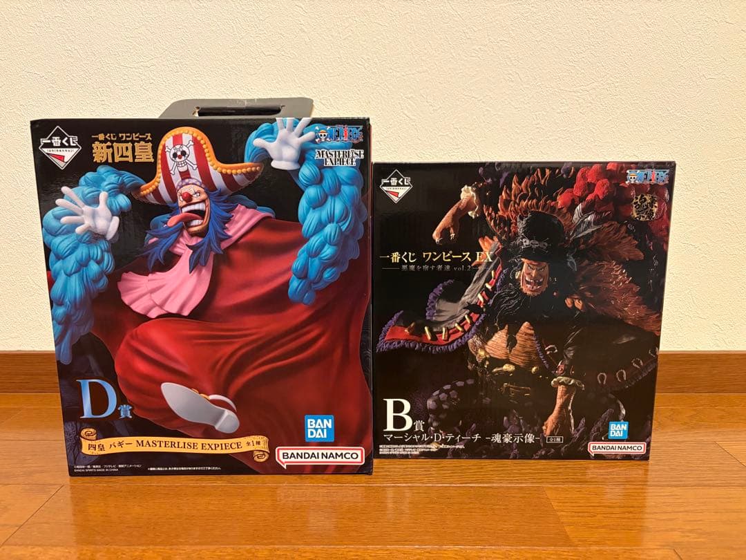 Ichiban Kuji One Piece Figure Set: D Prize Buggy and B Prize Teach Figures with Bonus Item