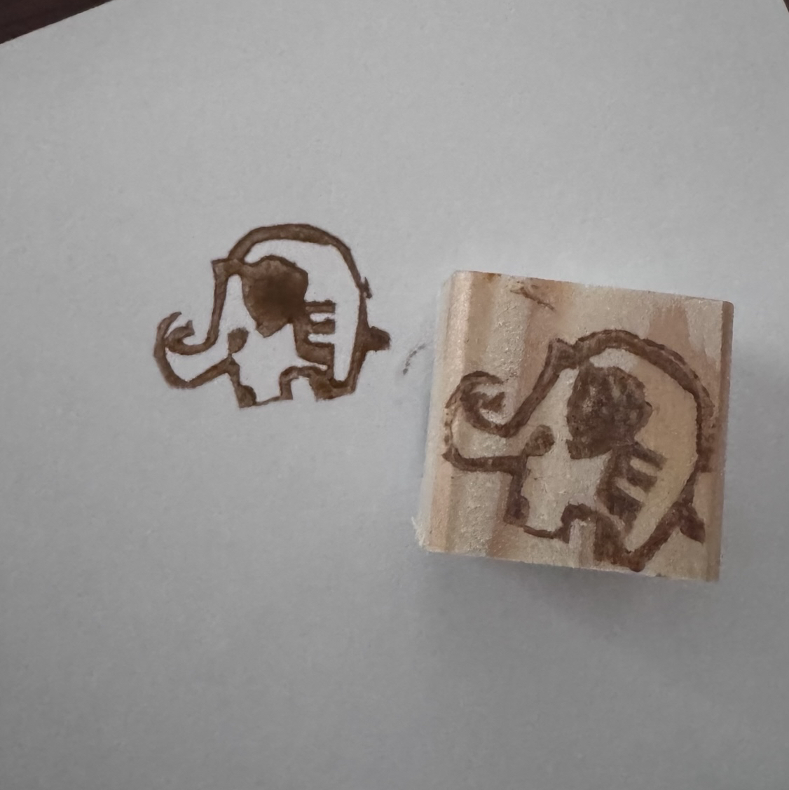【E】 ELEPHANT 橡皮印章|大象·象·字母|小型迷你印章|适用于手帐、卡片和包装♪