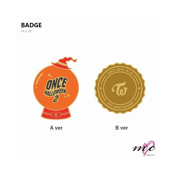 TWICE 公式グッズ 2019 ONCE HALLOWEEN2 BADGE バッジ トゥワイス ライブグッズ ツアーグッズ K-POP 韓国