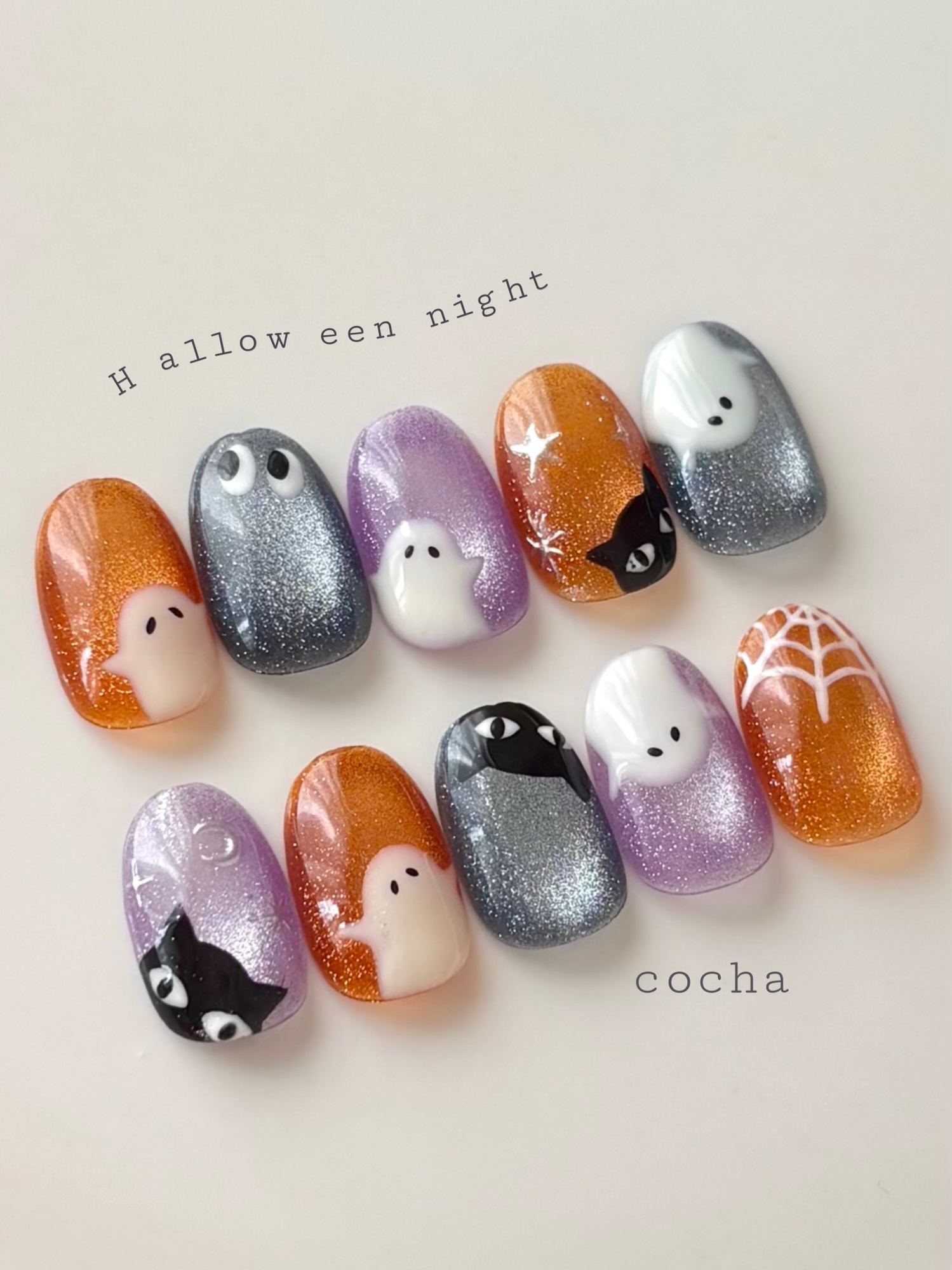 Nail tips 【Halloween night 👻🌙💜】 | Halloween nails | Halloween