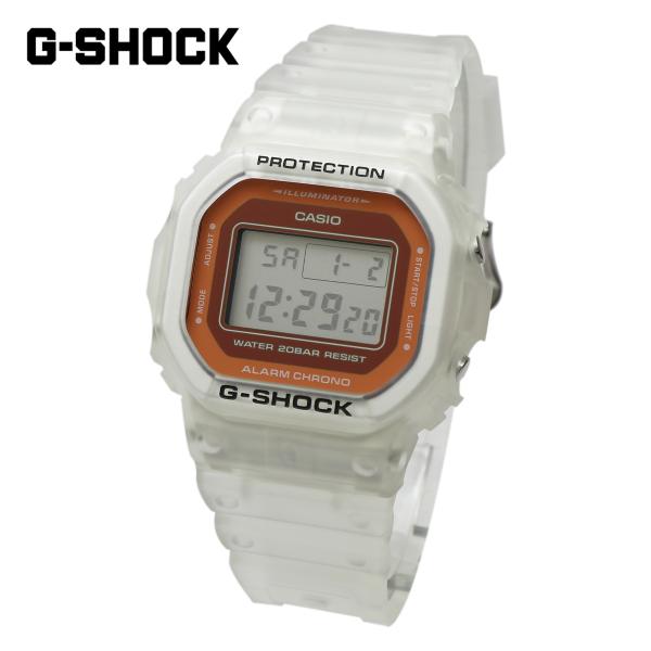 【新品，2年保修】卡西欧 G-SHOCK CASIO gshock G-shock 腕表 方形数字 DW-5600LS-7 彩色镂空 橙色 透明 速度模型