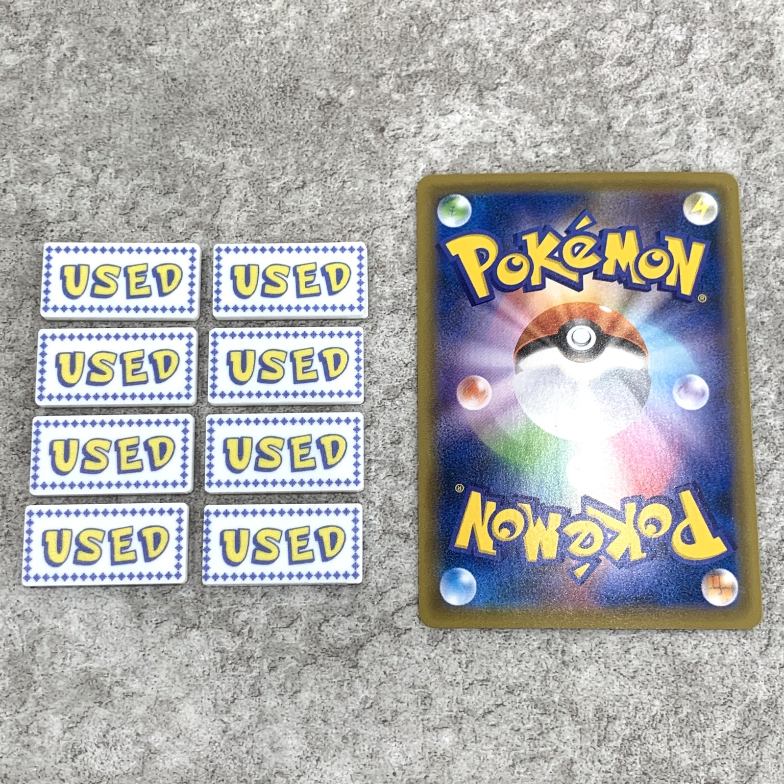 ★1【免费送货】UV彩色加工pokeka USED标记8点套卡游戏标记已使用标记表游戏令牌对战用大会