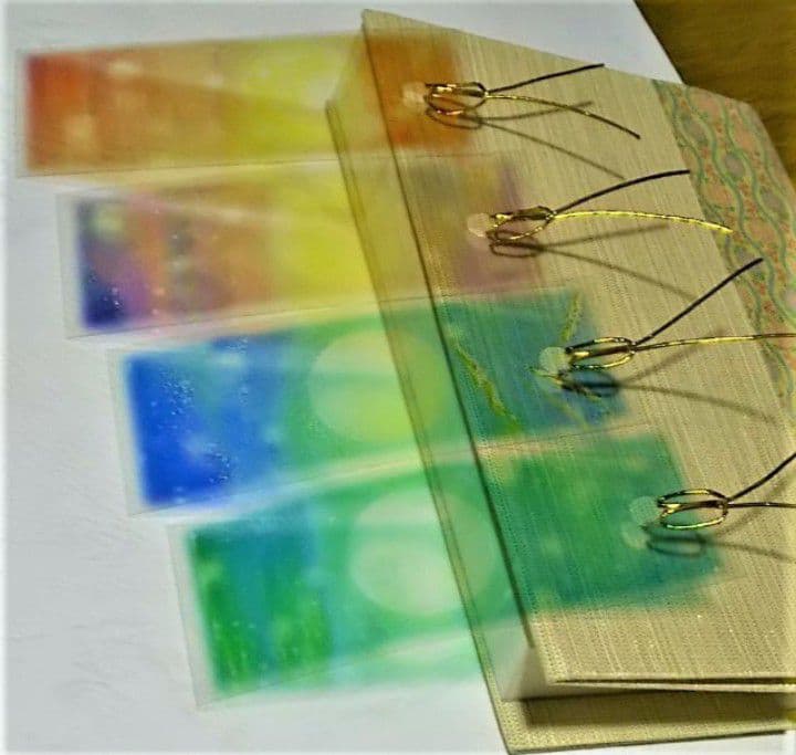 4 types of transparent moon bookmarks (shiori) pastel art bookmarks skeleton night sky