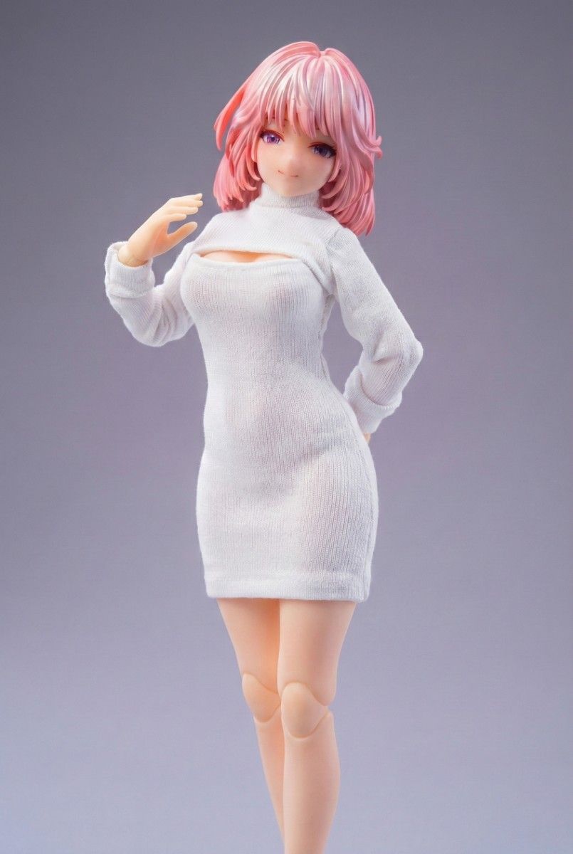 1/12比例人偶服装 白色连衣裙 女神装置蜗之壳艾琳
