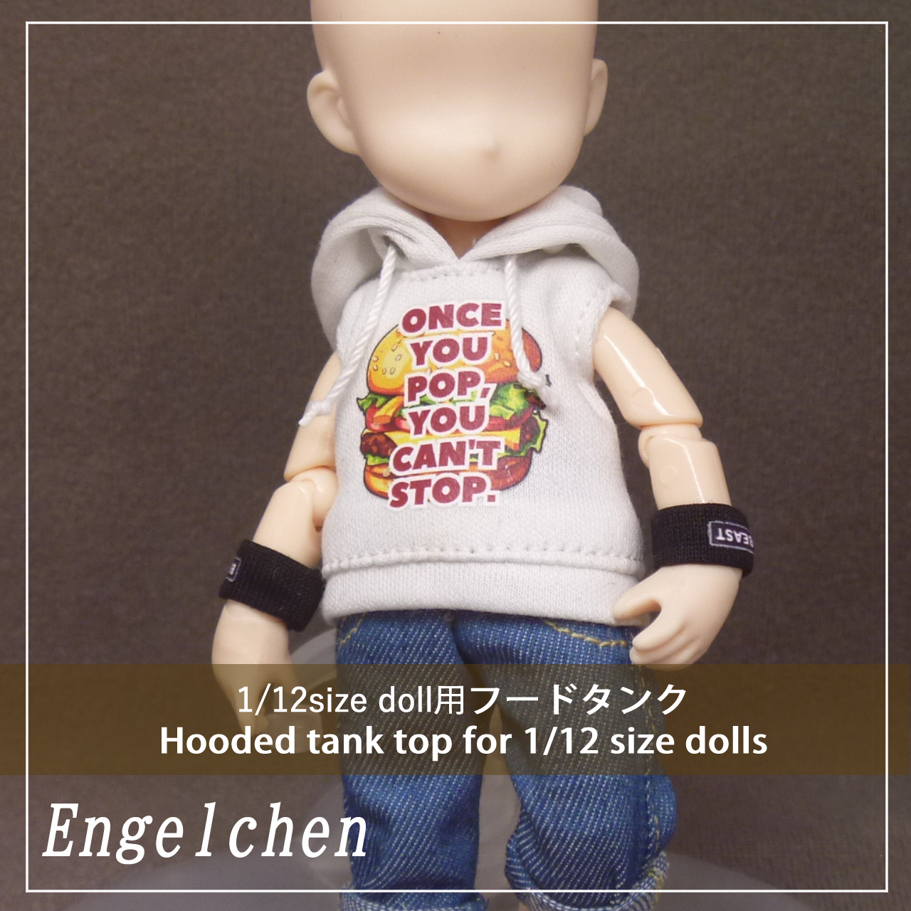 1/12 DOLL尺寸食品罐 “汉堡” 白色