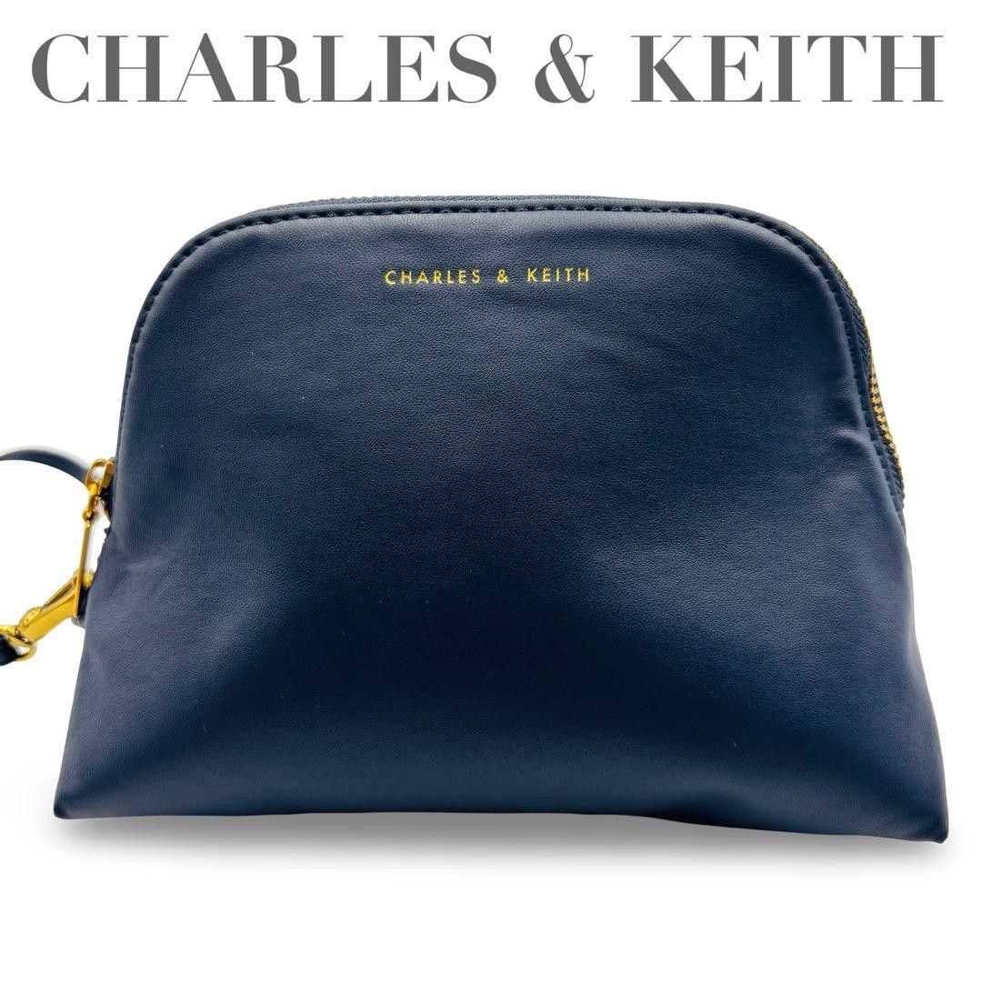 CHARLES & KEITH Charles & Keith Shoulder Bag Synthetic Leather Navy Metal Hardware Mini Crossbody Women’s Shoulder Bag