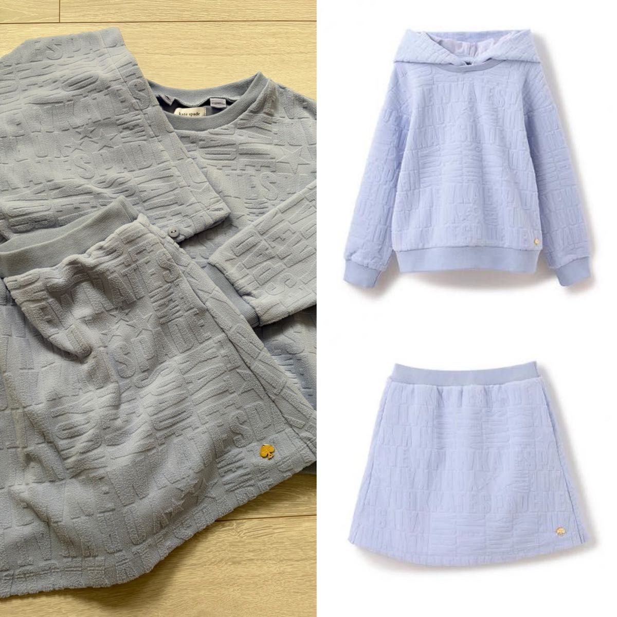 Kate Spade toddler logo all-over print culottes skirt and hoodie set
