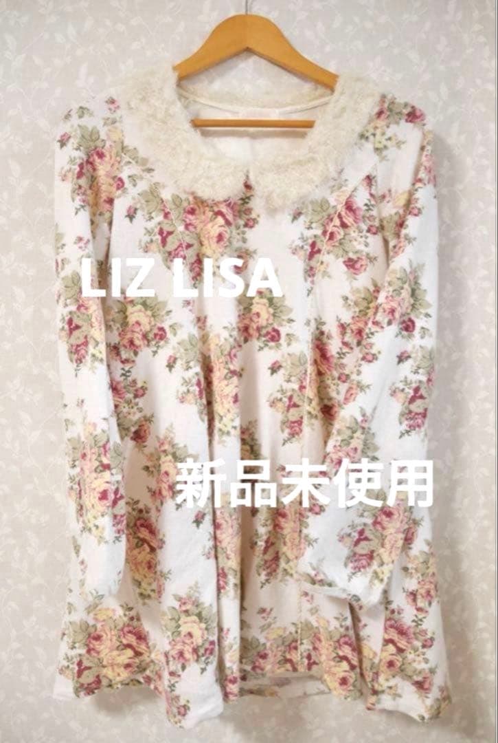 【LIZ LISA】花卉图案带毛皮边饰迷你连衣裙