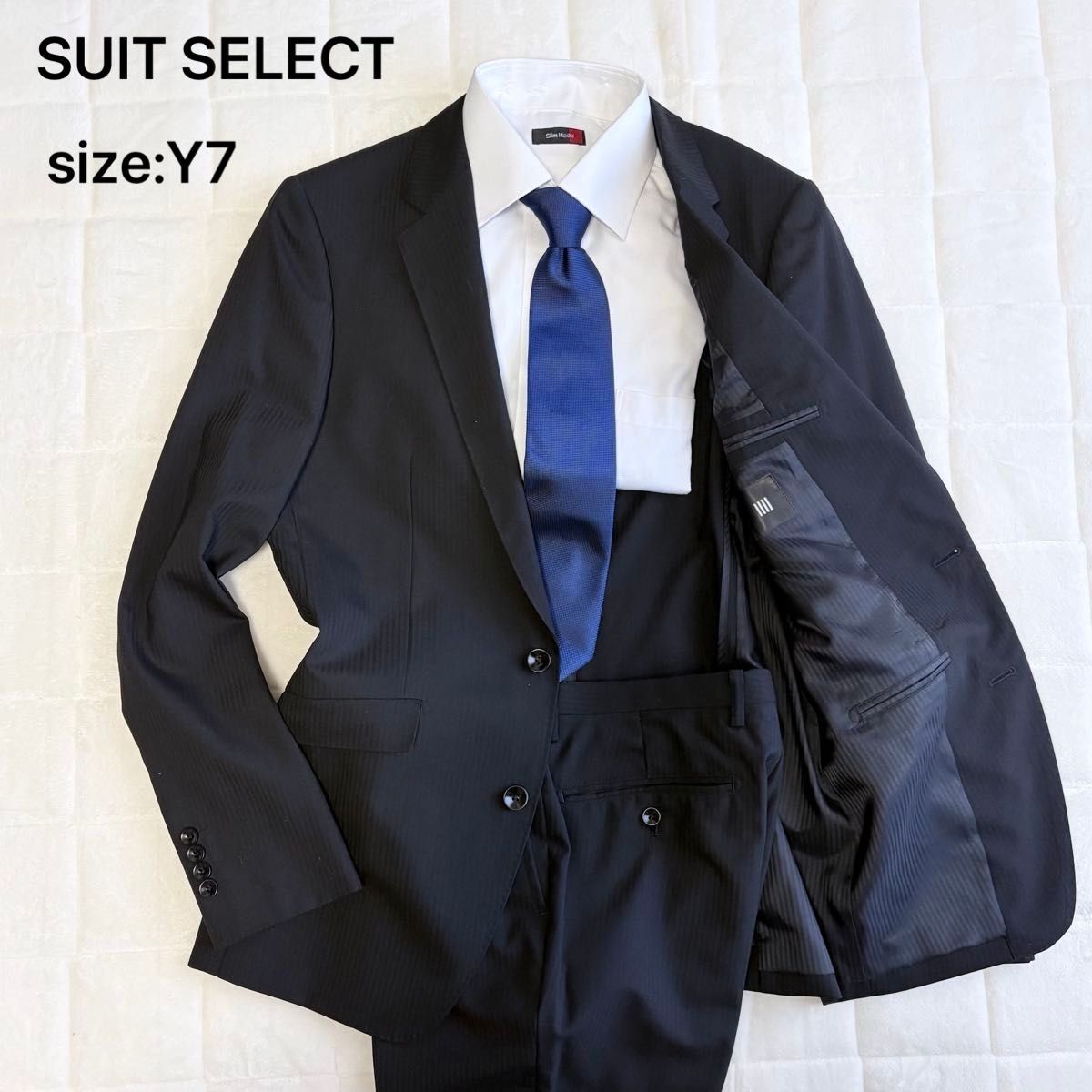 SUIT SELECT西装选择设置西装商务套装黑色条纹Y7
