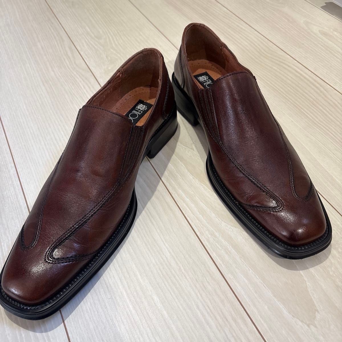 菲洛格拉纳拖鞋商务鞋棕色男士真皮礼服鞋意大利皮鞋26cm
