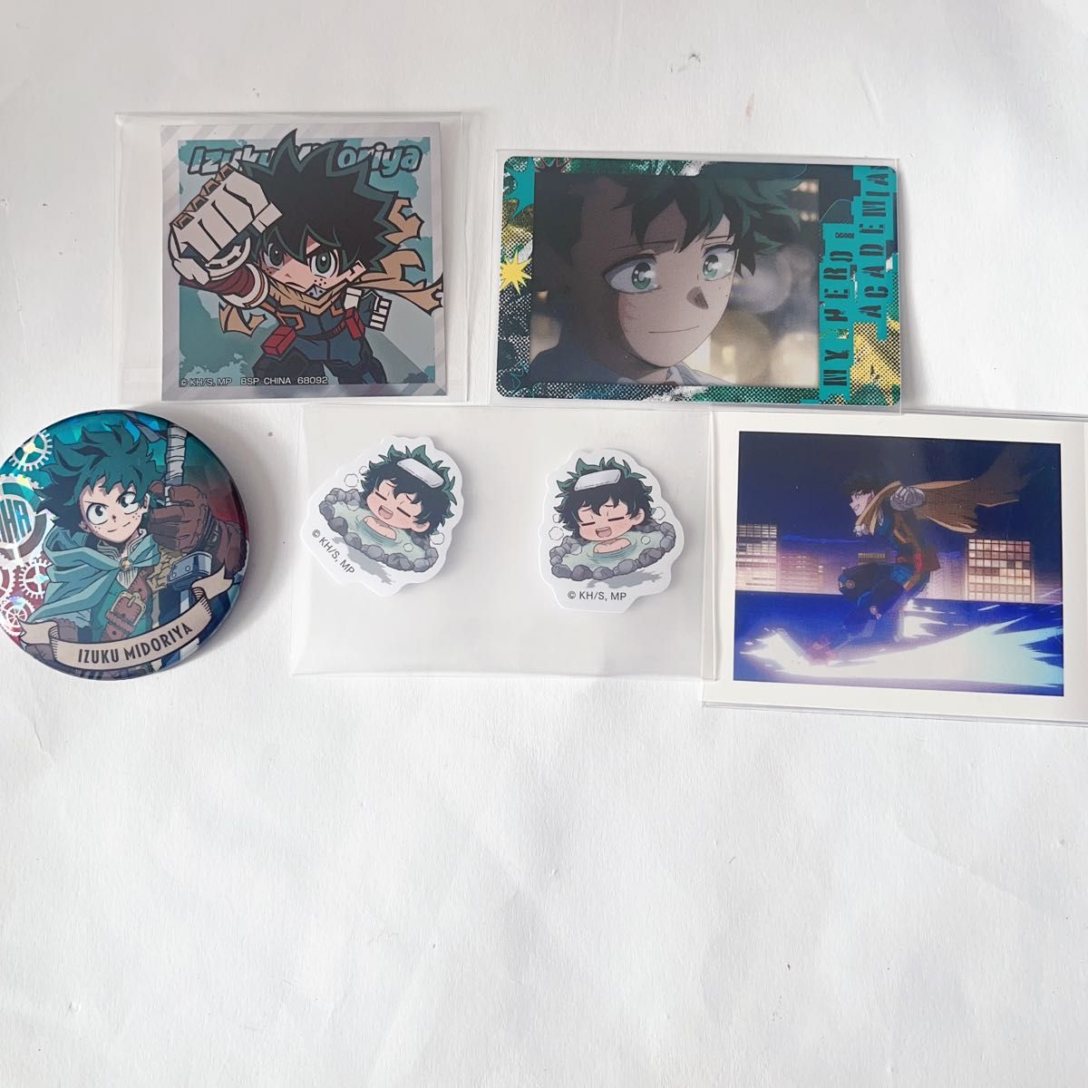 My Hero Academia Izuku Midoriya Deku Goods Set Badge Sticker Card