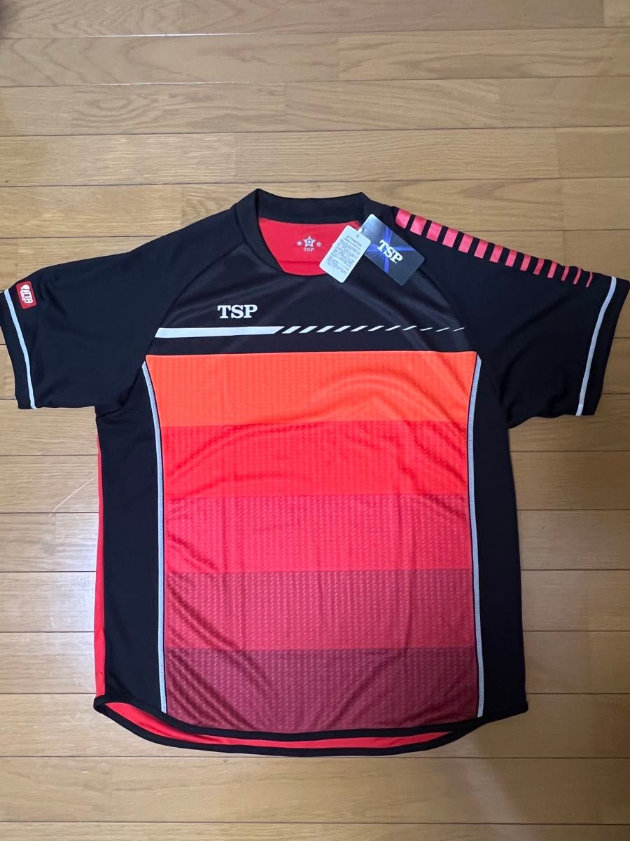 TSP 乒乓球服装 渐变层叠衬衫 红色 O码 JTTA认证