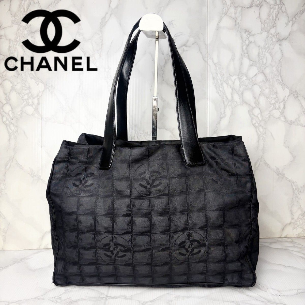 08 极美品 CHANEL 香奈儿 托特包 新旅行系列 可可标志 黑色
