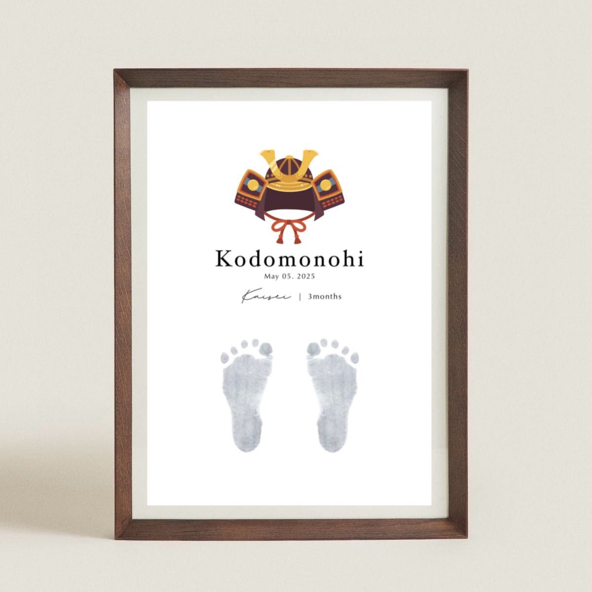 Children’s Day | Footprint and Handprint Art, Kabuto Helmet, First Doll Festival, Boys’ Day, Name Plaque