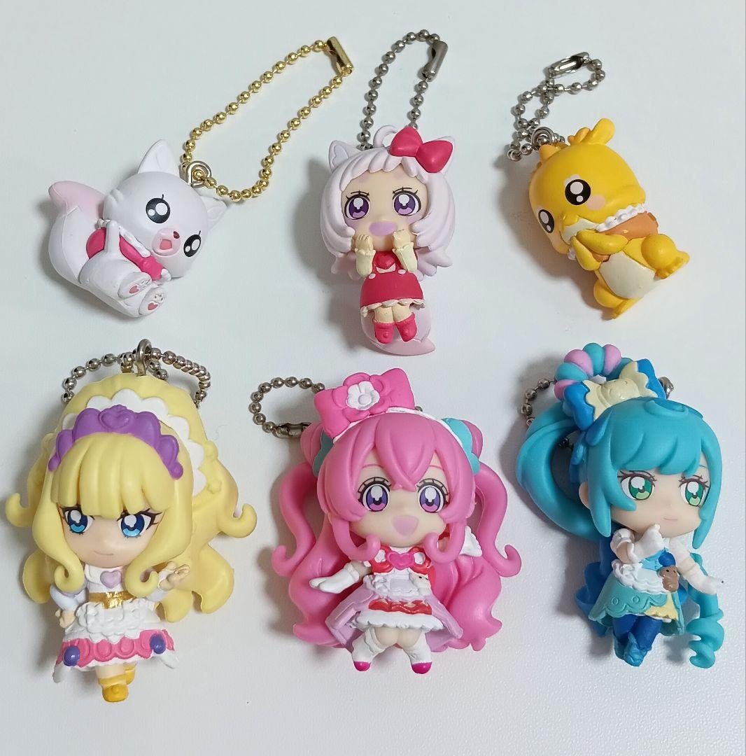 Delicious Party Precure Mascot Figure Keychain 6 Pieces