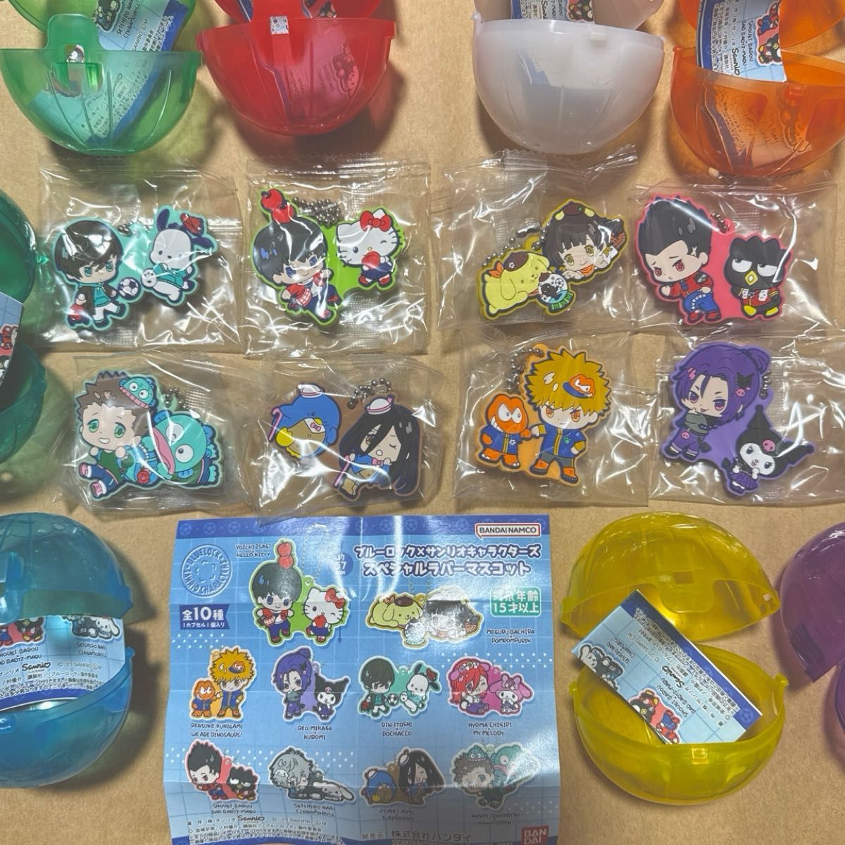 蓝锁×三丽鸥角色 特别款橡胶挂件 8种套装