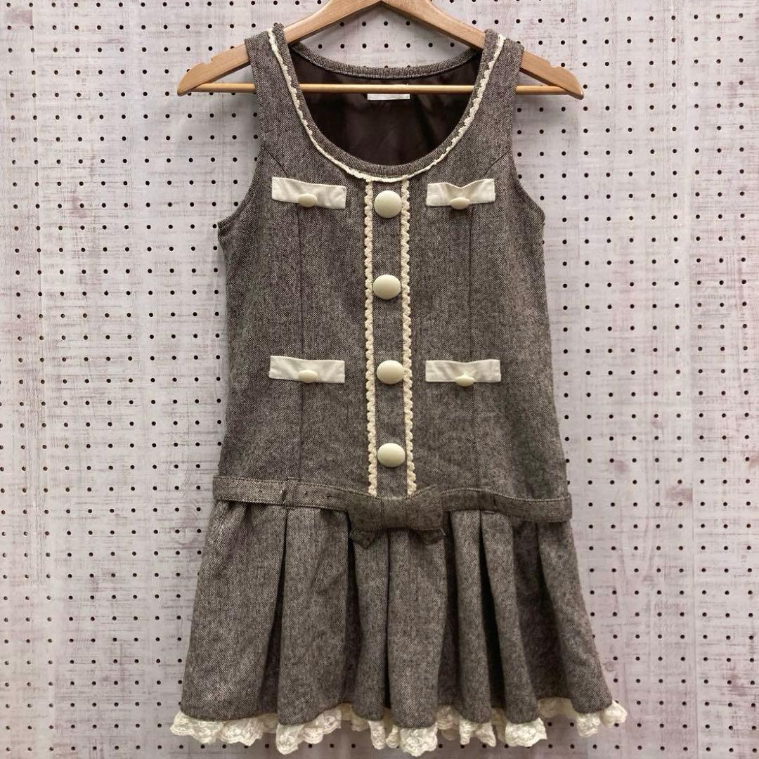 多莉 传统 女孩风 二手服饰 LIZ LISA 带蝴蝶结腰带连衣裙