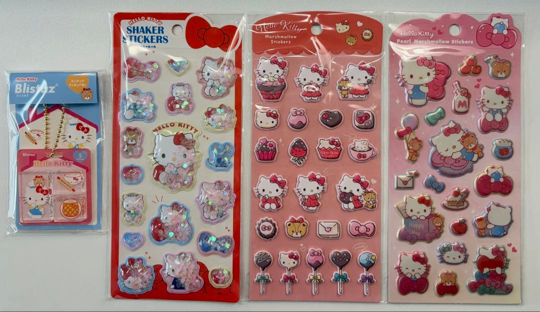 Hello Kitty Blistaz5 Charm & 3 Sheets of Stickers Set
