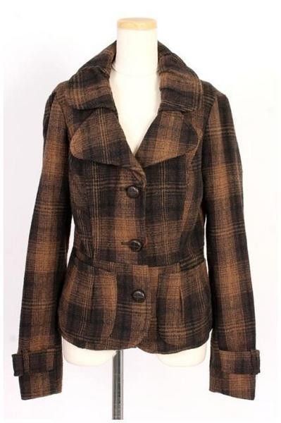 チェック ジャケット ウール コート ZARA 系
