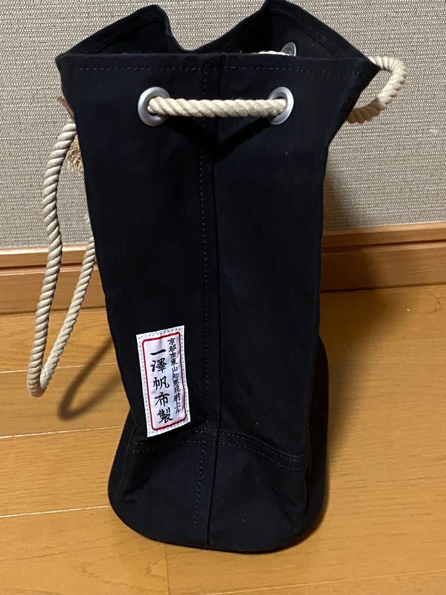 Ichizawa Canvas 57 Drawstring Shoulder Bag, Black, Shinzaburo, New, Unused, Rope Handle Tote
