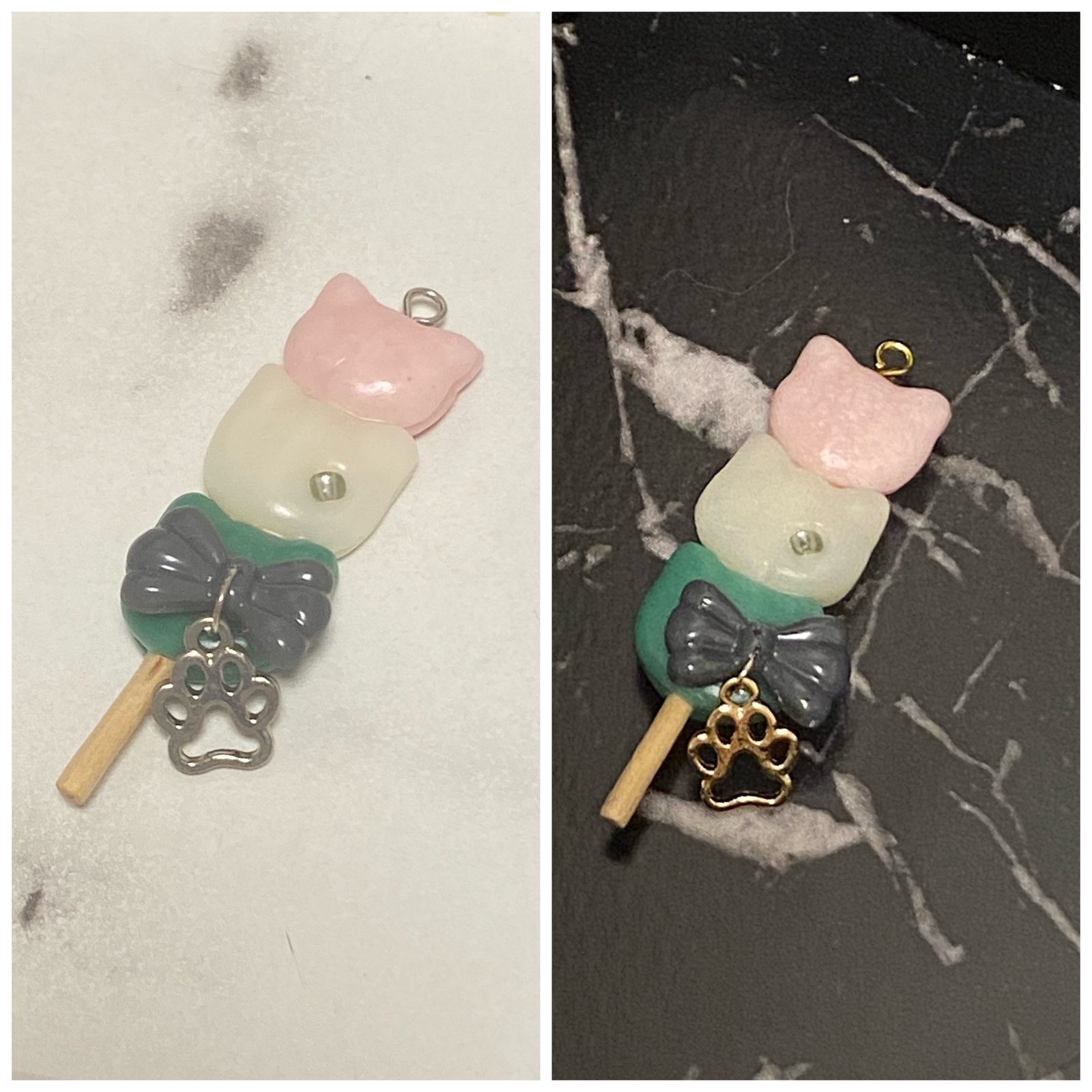 赏花团子 猫 挂绳 灰色