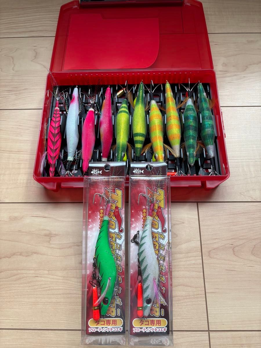 【未使用】タコエギ 12本セット ケース付き