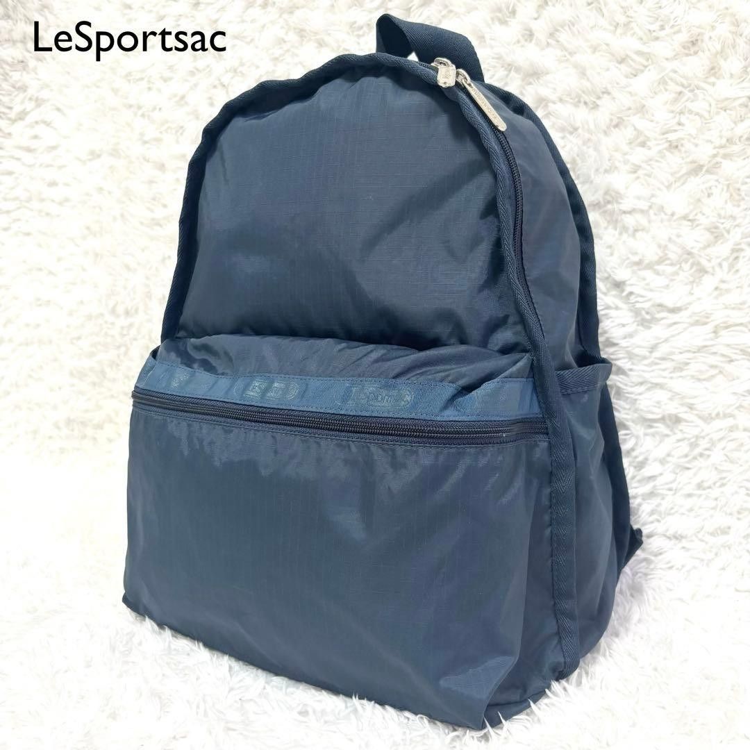 乐天派背包基础款双肩包简约A4藏青色LeSportsac
