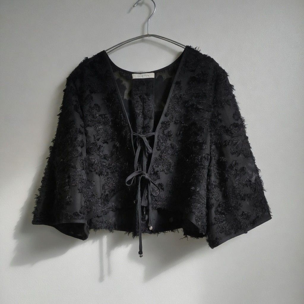 Sinyon 2025 AUTUMN cut jagard bollo black预约完售品短高层羽织使用感少美货