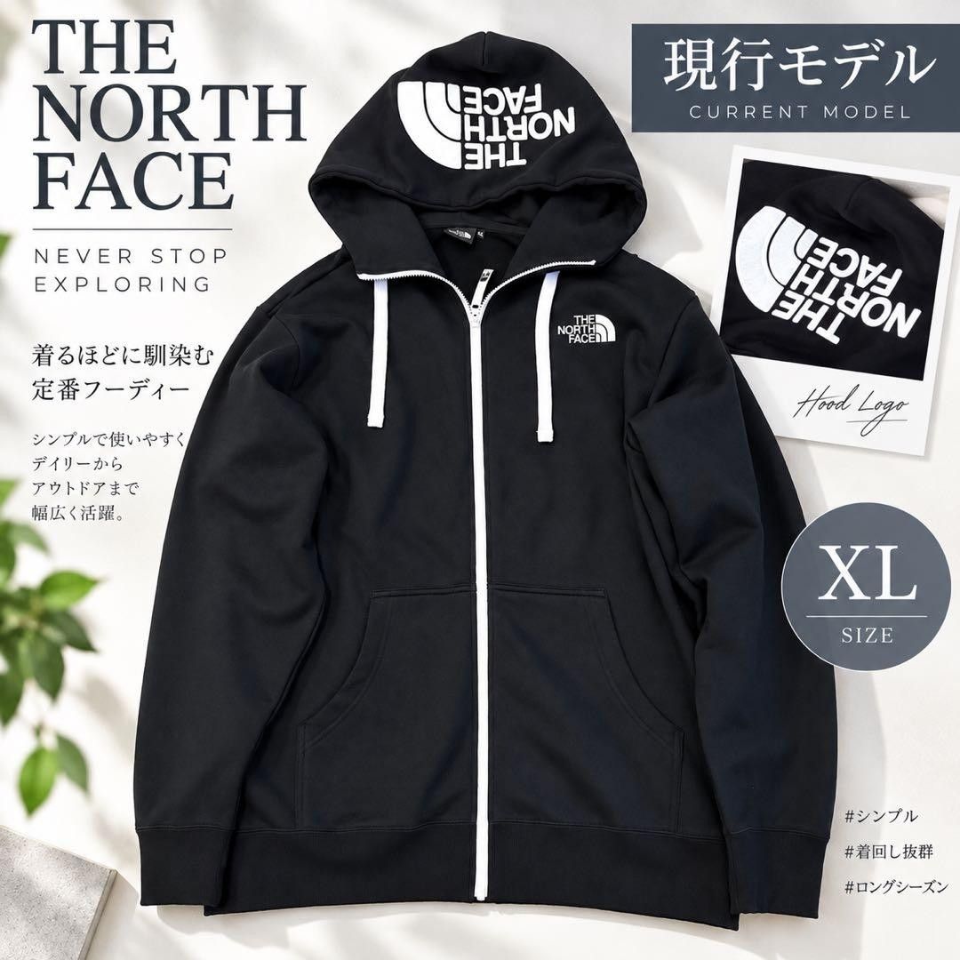 【美品】北面 全拉链连帽衫 NT12442 XL 黑色 男士