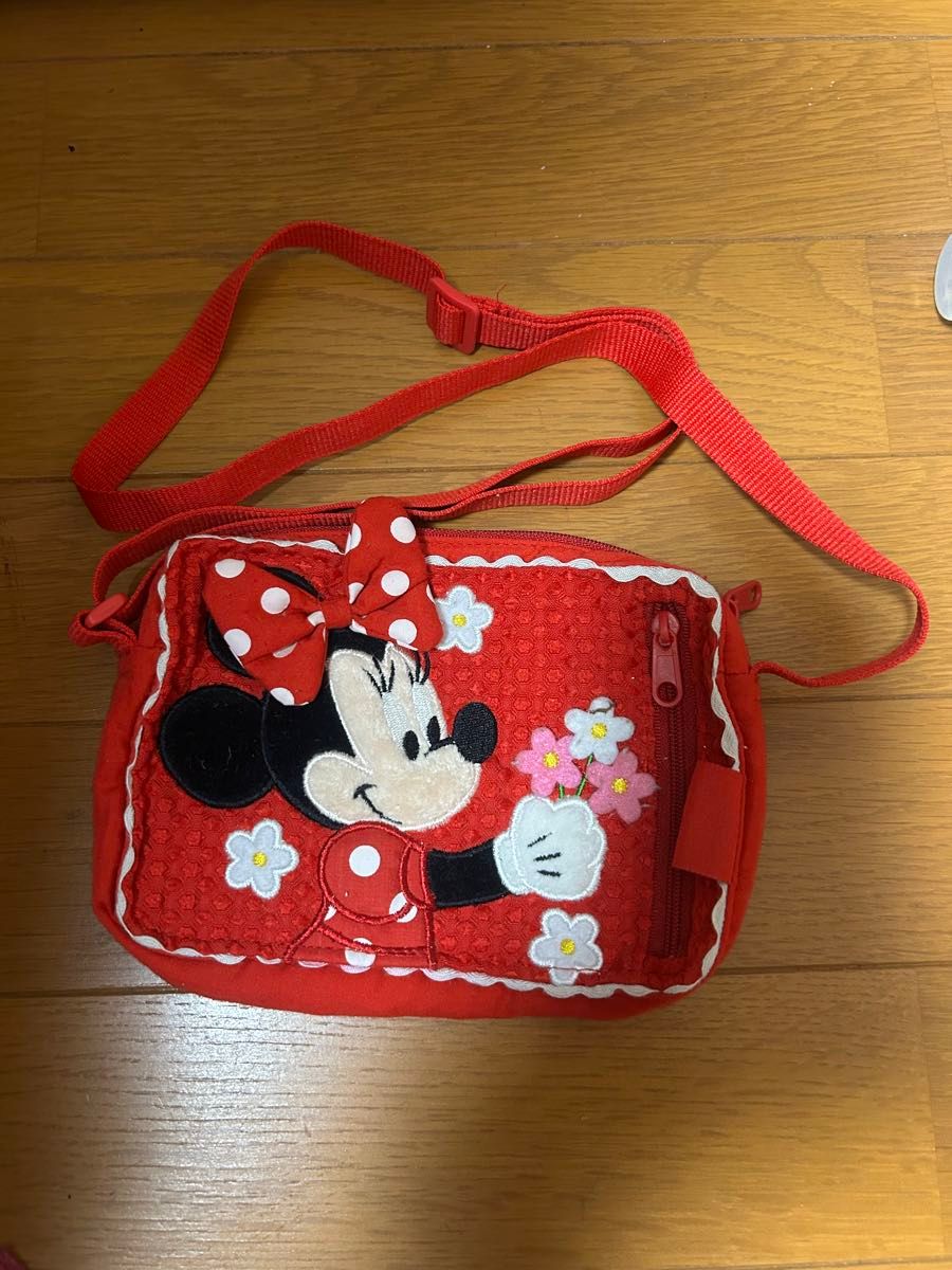 Disney Minnie Mouse Pochette Shoulder Bag Red Polka Dot Pattern