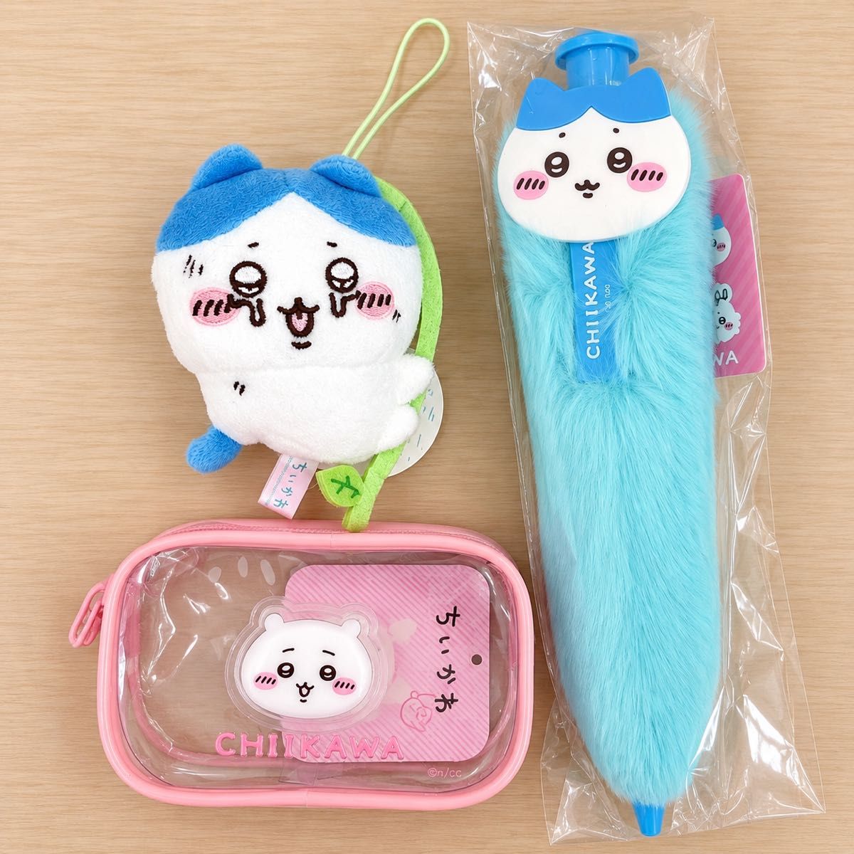 Chiikawa Hachiware Mascot BIG Ballpoint Pen Clear Pouch 3-Piece Set