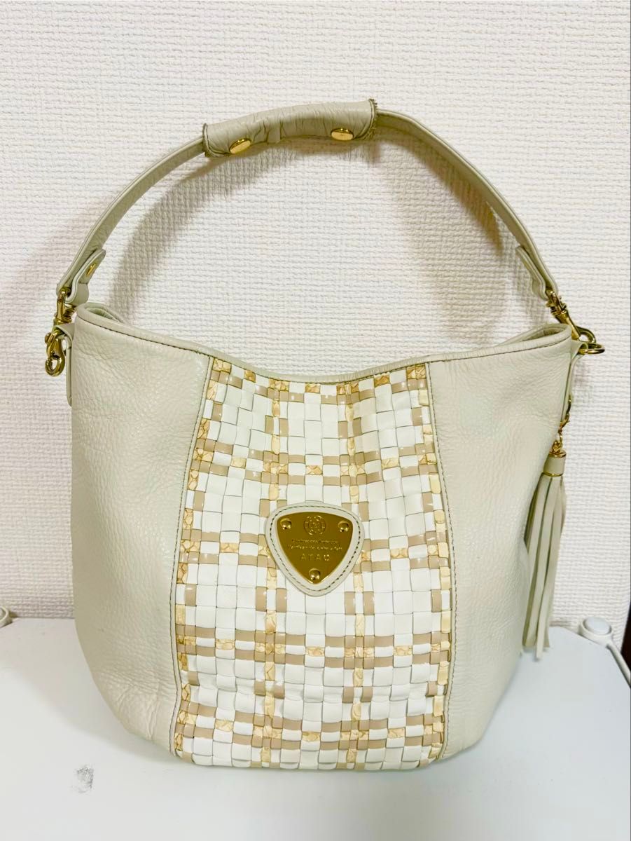 ATAO Atao Candy Luke One-Shoulder Bag, Ivory, Python Weave – Final Price Reduction