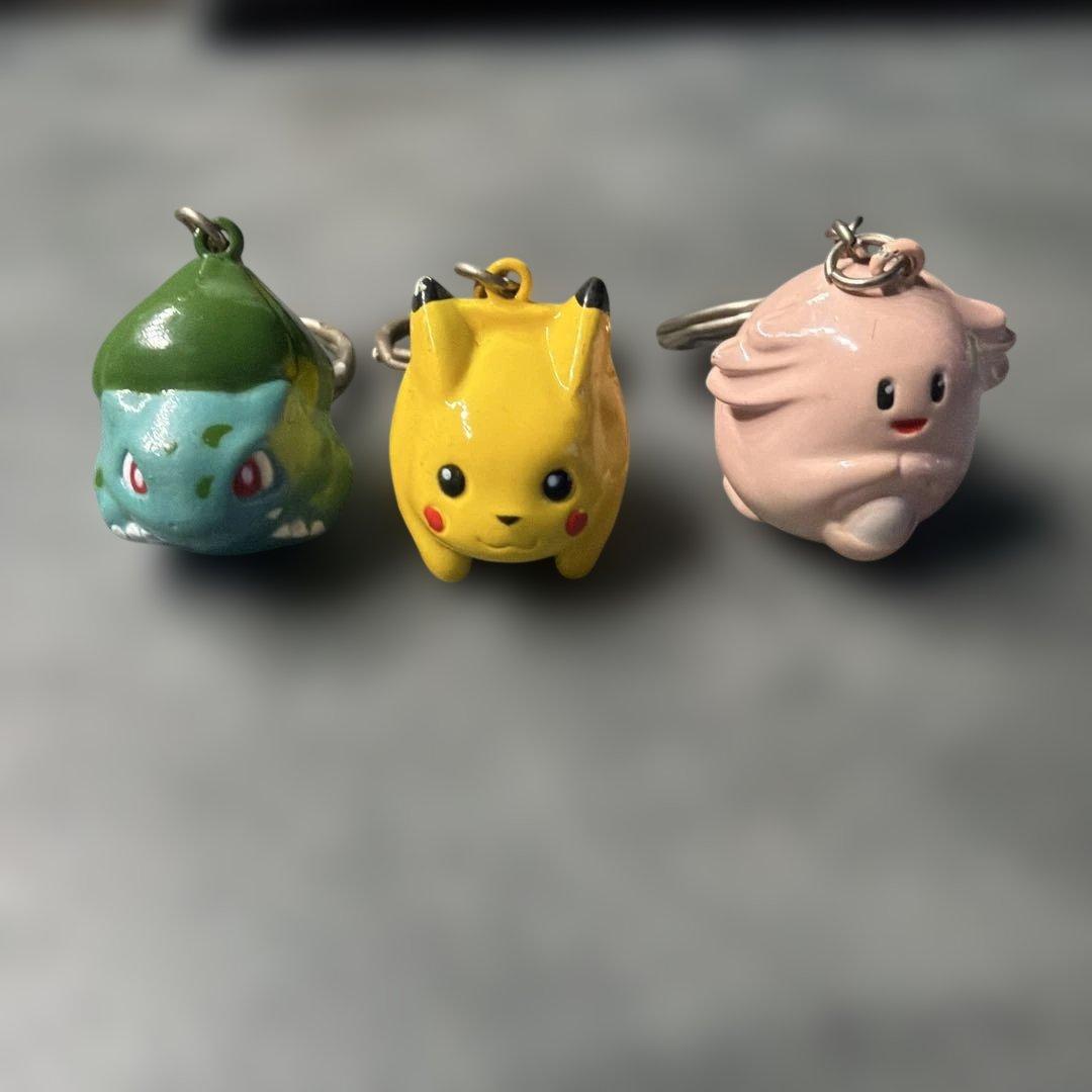 Pokemon Figure Keychain with Bell, 3-Pack