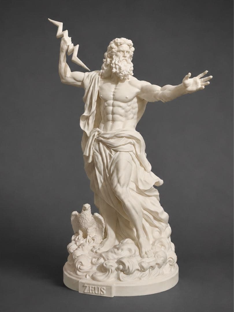 Zeus Greek Mythology Statue Ornament Figurine White