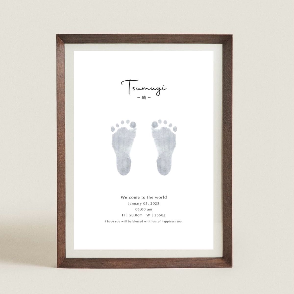 [Set of 2] Naming Book Bills Footprint Birthday One Year Old Half Birthday