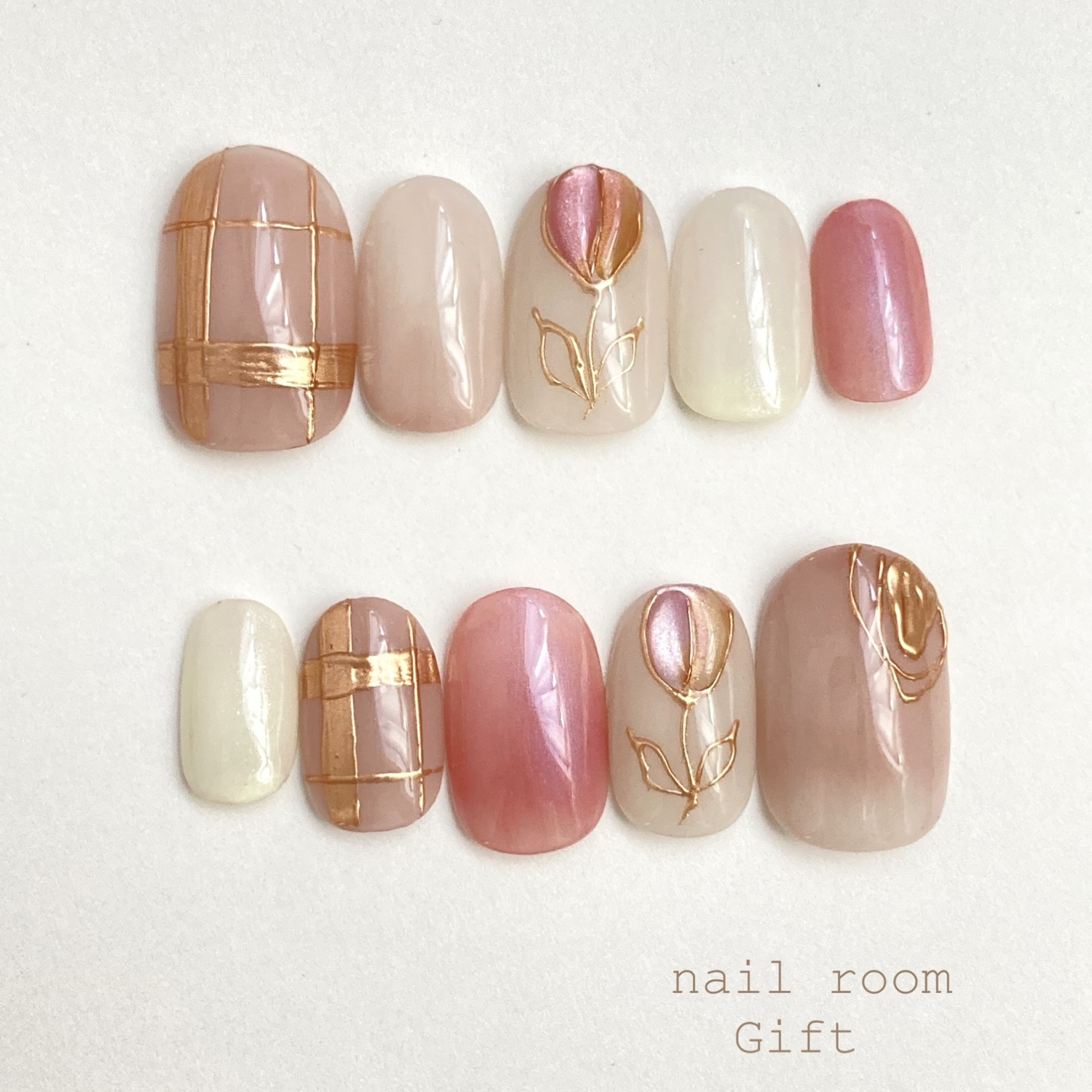 🌷Mirror Tulip / Pink Nail Pink Mug Flower Nail Nail Tip Flower Nail Entrance Ceremony Nail Graduation Ceremony Nail Kindergarten/Primary School Enrollment Spring Magnet Nail Adult Elegant Mirror Check