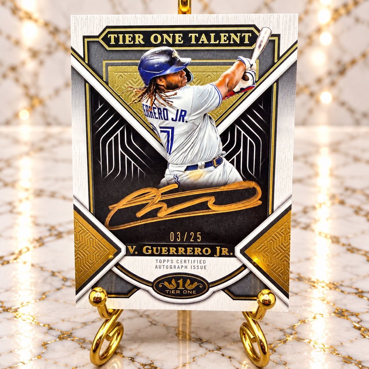 【限定25张】乌拉迪米尔 · 格雷罗Jr. Topps Tier One亲笔签名卡自动金色墨水