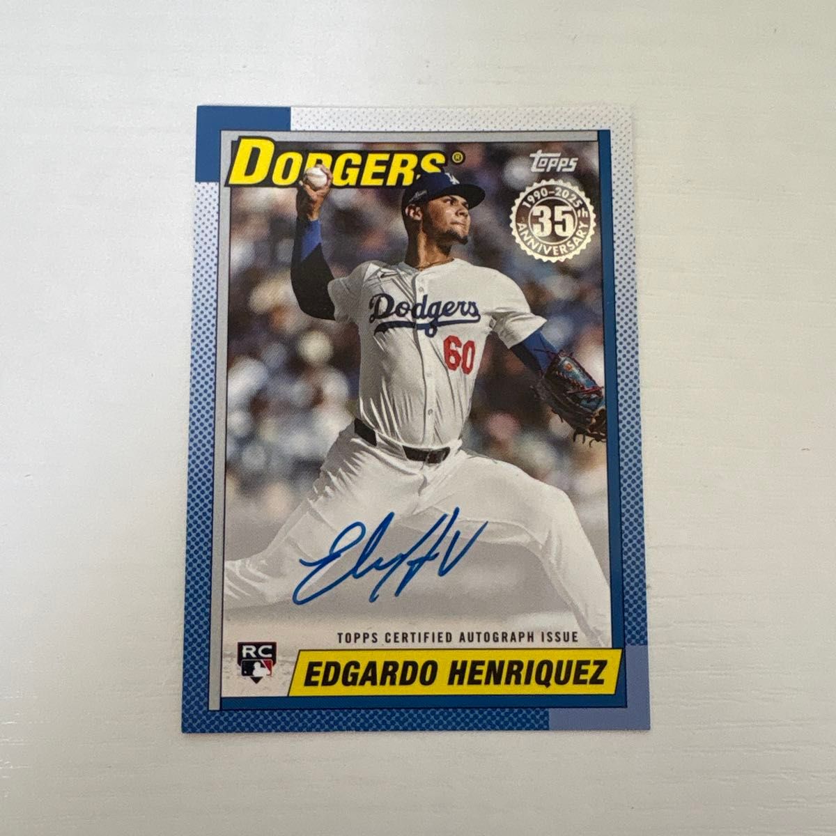 Edgardo Henriquez 2025 Topps 35th Anniversary亲笔签名卡新人道奇