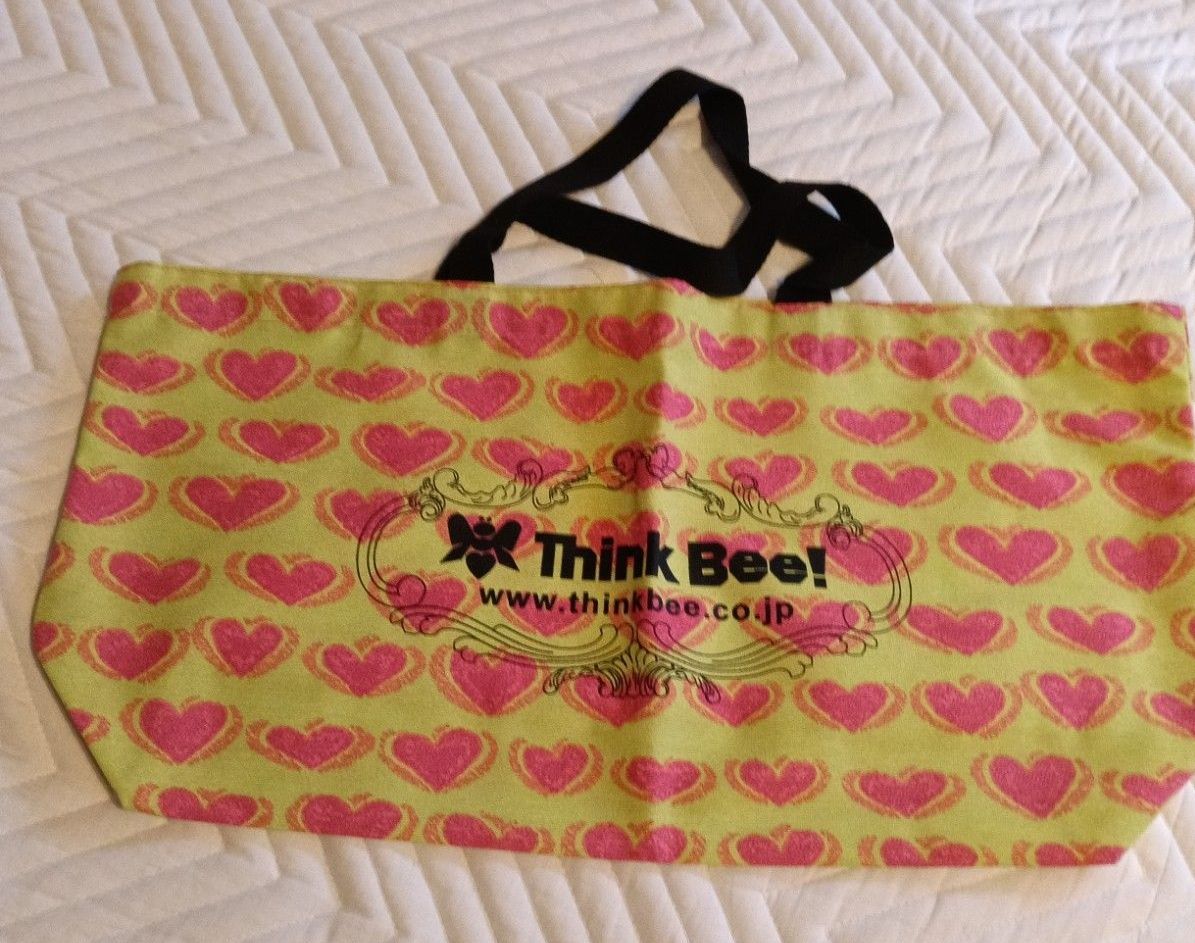 Think Bee! Think Bee Tote Bag Eco Bag Heart Pattern Yellow