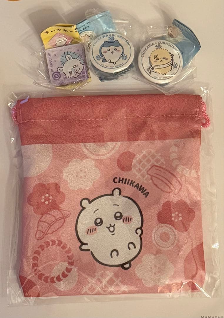 Chiikawa Kura Sushi Coin Purse Badge Magnet Set