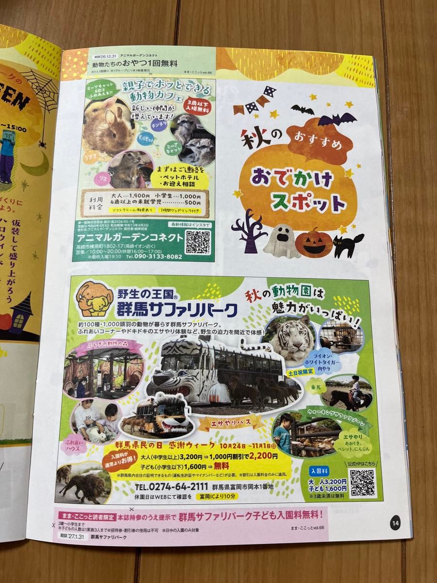 群馬サファリパーク 子ども入園料無料券2027年1月31日まで