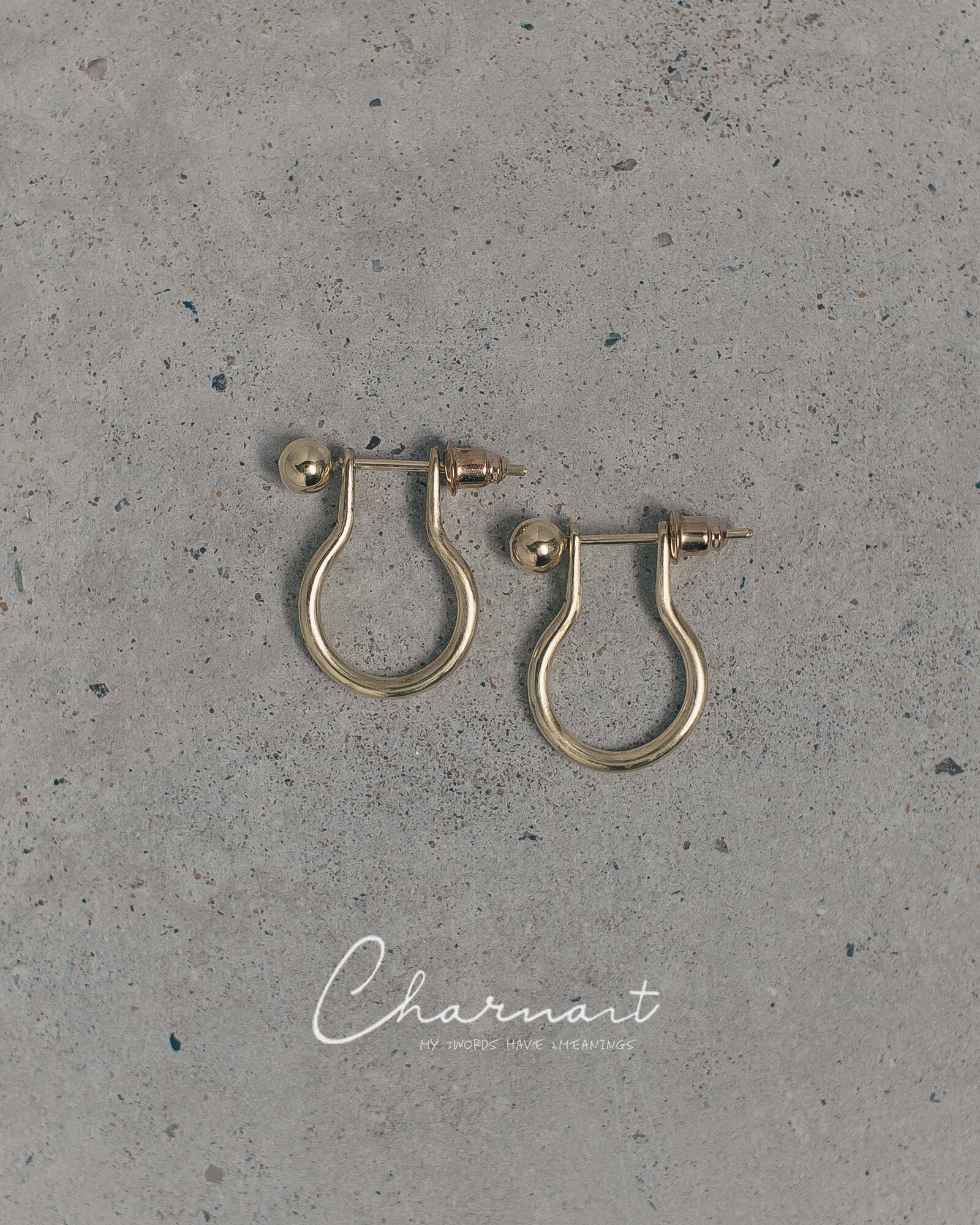 摇曳生姿的全黄铜耳环　莉莉