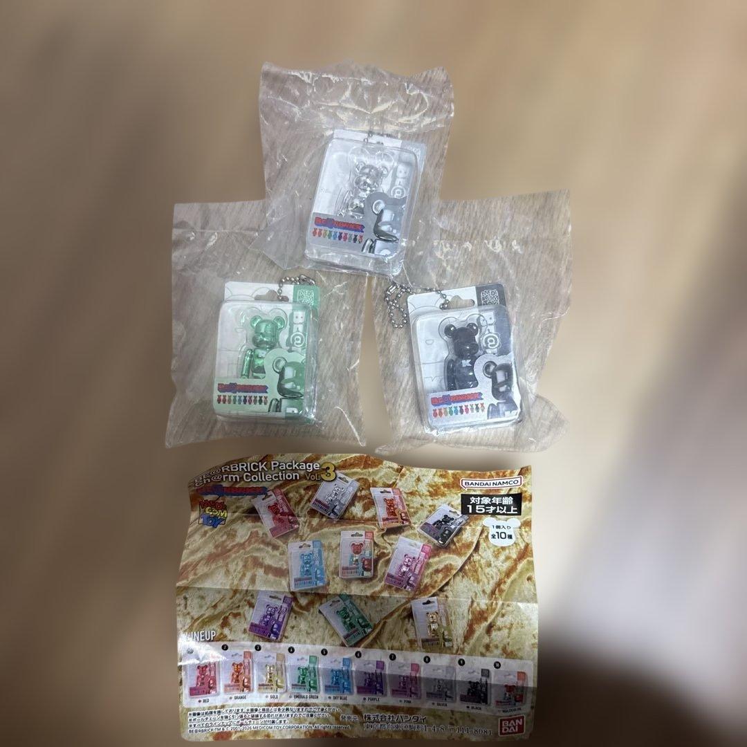 BE@RBRICK Miniature Charm Plated Ver. 3-Piece Set