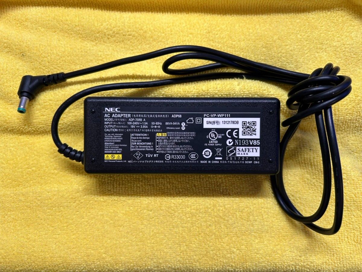 【純正】動作確認済！　NEC ACアダプタ　PC-VP-WP111 ノートパソコン用　③