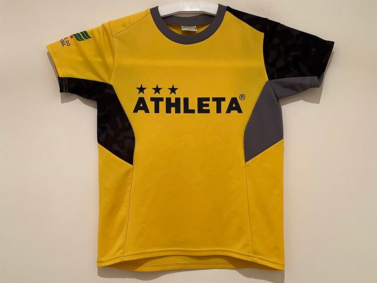 ATHLETA アスレタ 半袖 Tシャツ（140サイズ）サッカートレーニングウェア プラクティスシャツ　黄色×黒色×灰色