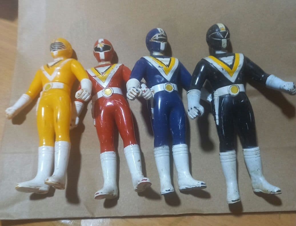 Fiveman当时物✨软胶人偶✨4体套装✨平成复古✨1990年✨（平成2年）